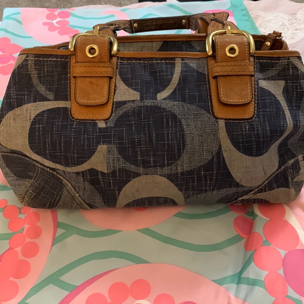 EIC Authentic Signature large C Bluejean  purse